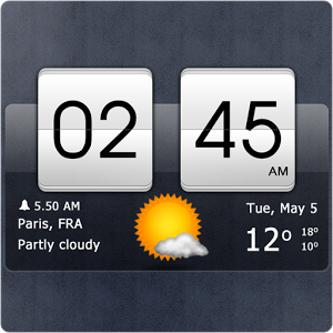Взломанное приложение Sense Flip Clock & Weather для андроида бесплатно