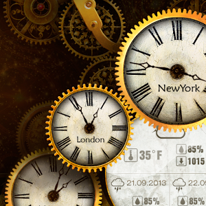 Скачать приложение Gold Clock Live Wallpaper HD полная версия на андроид бесплатно