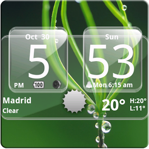 Скачать приложение Sense Analog Glass Clock 4×2 полная версия на андроид бесплатно