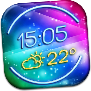 Скачать приложение Неоновые Виджет Погоды Часы полная версия на андроид бесплатно