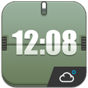 Взломанное приложение Green Flip Clock Style Weather для андроида бесплатно